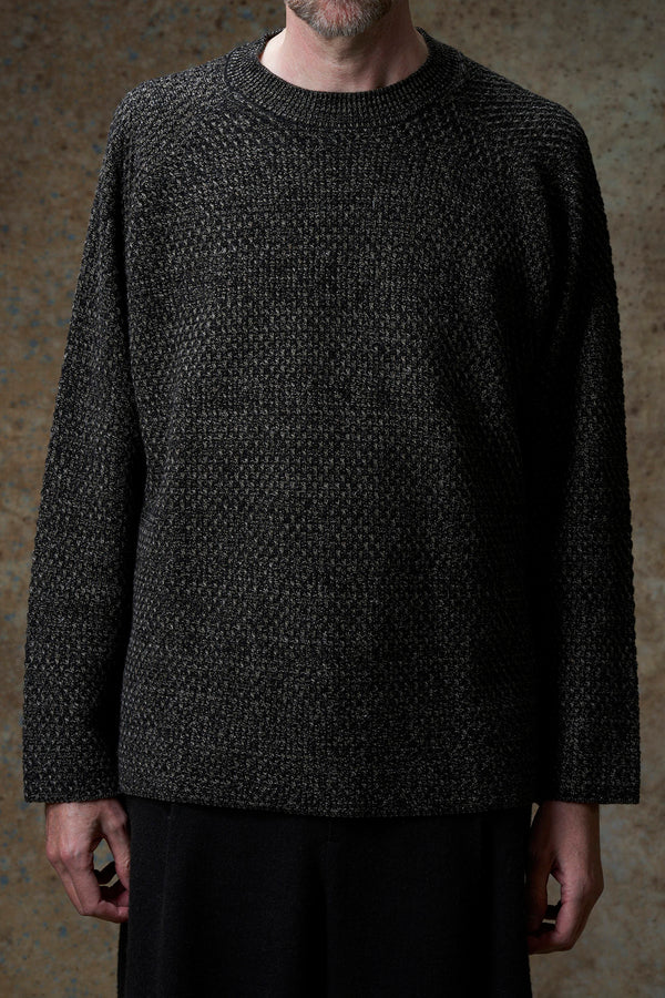 DEVOA Fall/Winter 2025 Knit Pullover Sweater DVA-KTS-LWML-MERANGE BLACK